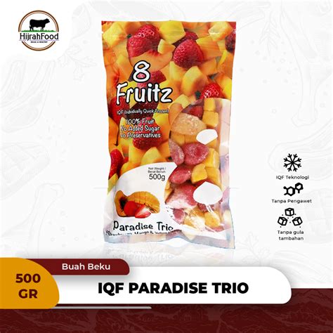 Jual 8 Fruitz Buah Beku Frozen IQF Paradise Trio 500 Gram Strawberry