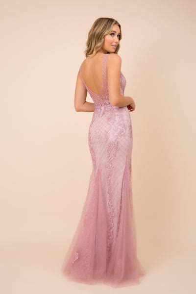 Long Sleeveless Mermaid Dress With Deep V Neck Colour Dress Boutique