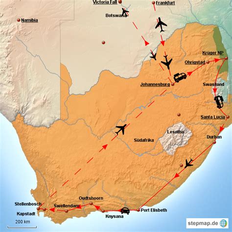 Stepmap Rundreise Durch S Dafrika Landkarte F R S Dafrika