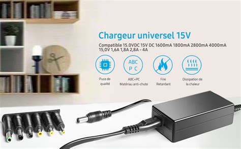 KFD Adaptateur Alimentation Chargeur Universel 15V Pour Marshall