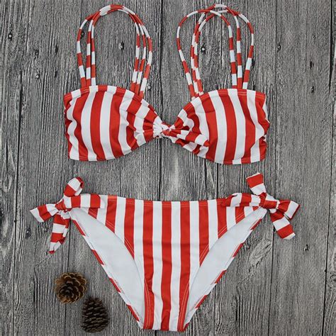 Aliexpress Buy P J Sexy Backless Bikini Striped Bikini Set Push