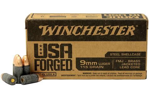 Shop Winchester Mm Luger Gr Fmj Steel Usa Forged Round Case