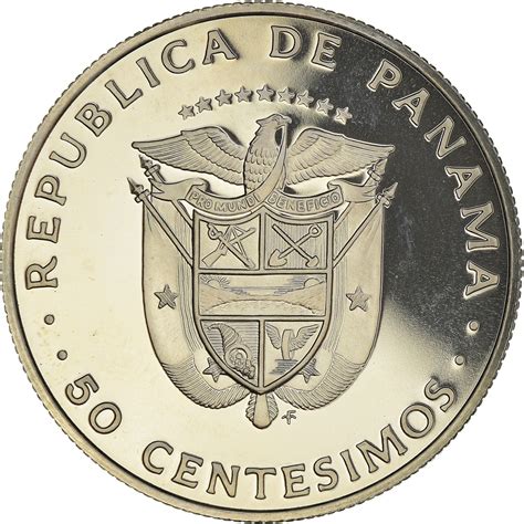 Coin Panama 50 Centesimos 1975 U S Mint Proof Copper Nickel