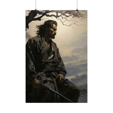 Miyamoto Musashi Introspective Portrait Legendary Samurai Etsy