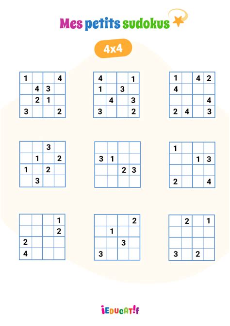 Sudoku Imprimer Facile Pour La Maternelle Grilles