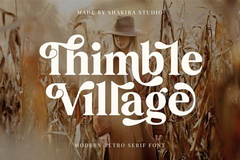 Thimble Village Retro Serif Font Elegant Font Canva Font Modern Font