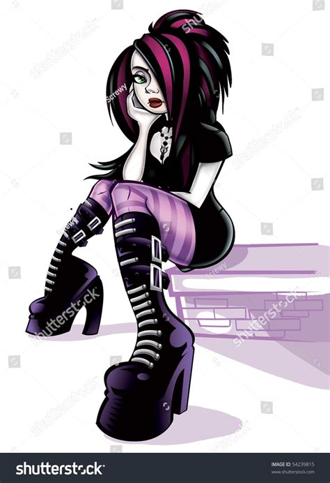 Cartoon Goth Girl Stockillustration Shutterstock