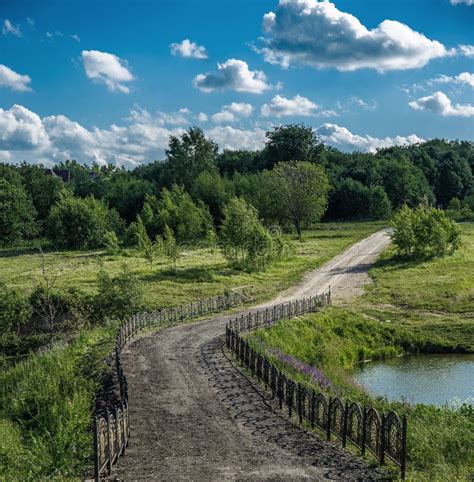 Bridge Over The Pond Stock Photo Image Of Village Grass 133912248