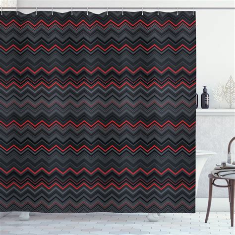 Zigzag Chevron Theme Pattern Shower Curtain Houston Wall