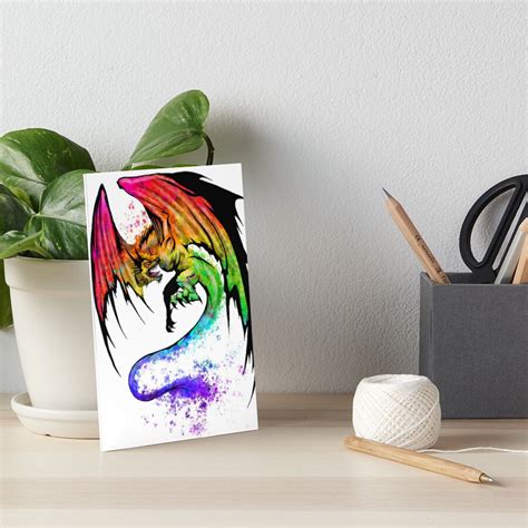 Black Rainbow Dragon Art Board Print For Sale By MarzArt Redbubble