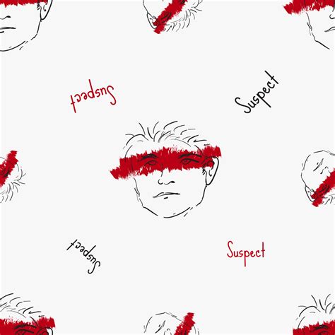 seamless pattern suspect man face simple  art doodle  web