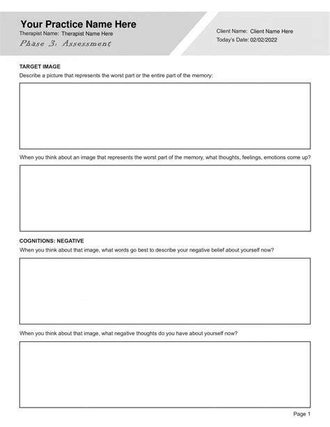 Emdr Worksheets Bundle Editable Fillable Printable Pdfs