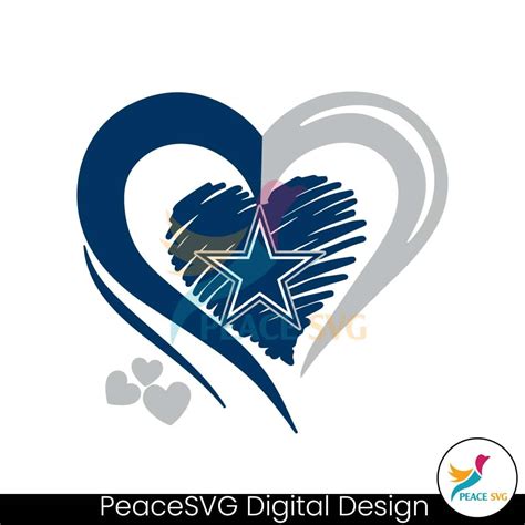 Dallas Cowboys Love Heart Logo SVG Instant Download » PeaceSVG