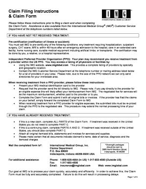 Fillable Online Claim Filing Instructions Claim Form Fax Email Print