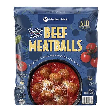 Members Mark Italian Style Beef Meatballs Frozen 6 Lbs Sams Club