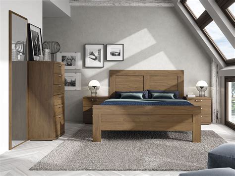 Mueble Dormitorio Cama Mesita Espejo Madera Melamina Moderno Economico