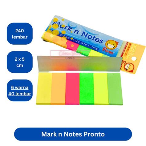 Jual Pembatas Buku Sticky Note Mark N Notes Pronto Warna Memo Penanda