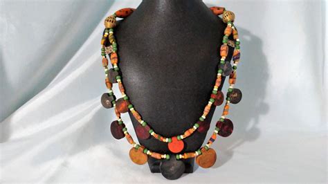 African Bib Necklace Tribal Statement Necklace Krobo Bead Necklace By