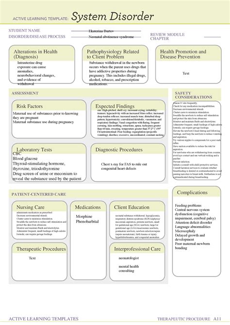 Newbie Abstinence Ati Template STUDENT NAME DISORDER DISEASE