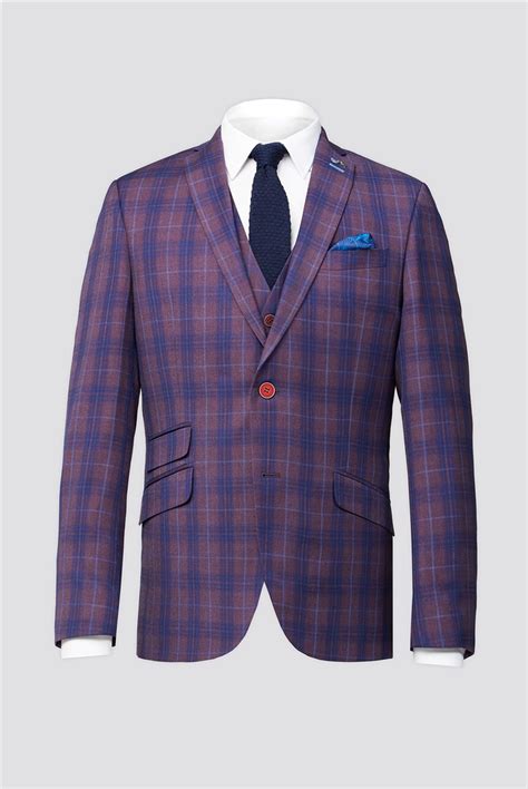 Antique Rogue Men S Purple Check Suit Suit Direct