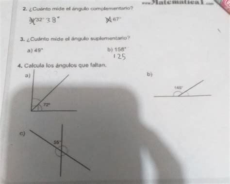 Calcula Los Ngulos Que Faltan B