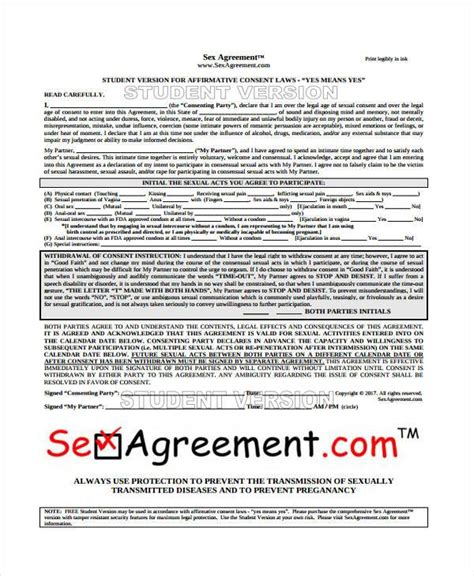 Free Sexual Consent Form Pdf Hot Sex Picture