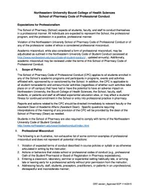 Fillable Online Northeastern Professionalism Policy Form