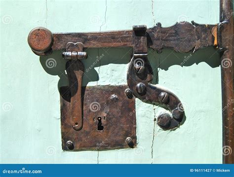 Antique Metal Door Latch Stock Image Image Of Antique 96111427