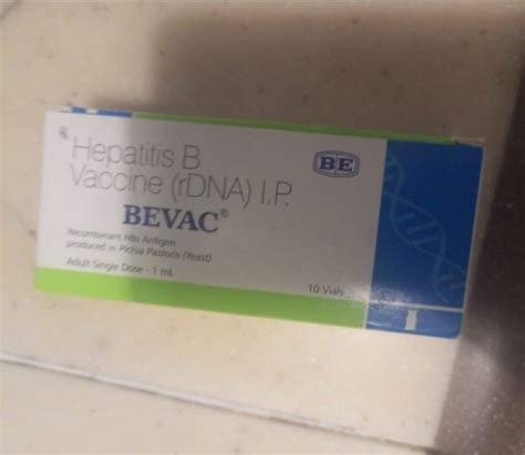 Bevac Adult Vaccine Hepatitis B Vaccine Biological E Ltd Vial Of