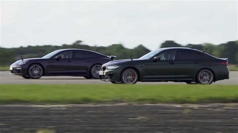 Bmw M Cs Fights Panamera Turbo S In German Four Door Drag Race