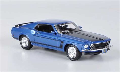 Miniature Ford Mustang 1969 143 Highway 61 1969 Boss 302 Bleu