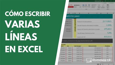 C Mo Escribir Varias L Neas En Una Celda Excel Office A Tope