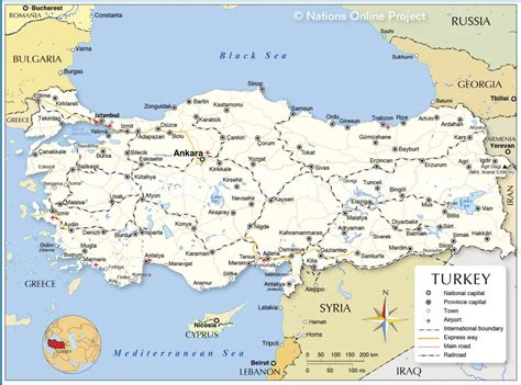 Map of Turkey and Surrounding CountrY | World Map With Countries