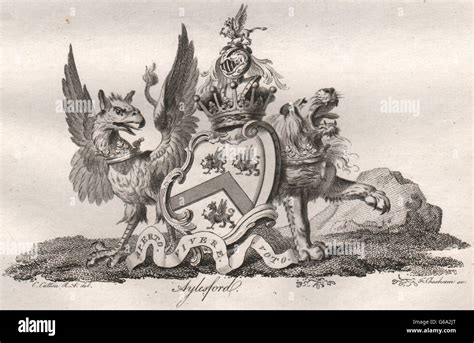 AYLESFORD: Coat of Arms. Heraldry, antique print 1790 Stock Photo - Alamy