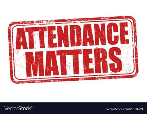 Attendance matters grunge rubber stamp Royalty Free Vector