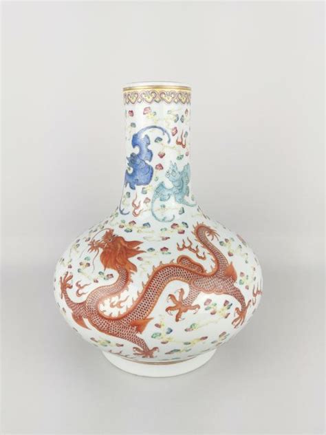 Vase 1 Famille Rose Porcelain Dragon Phoenix Bats Catawiki