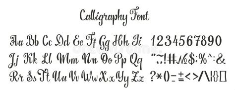 Calligraphy font set. stock vector. Illustration of numbers - 112506101