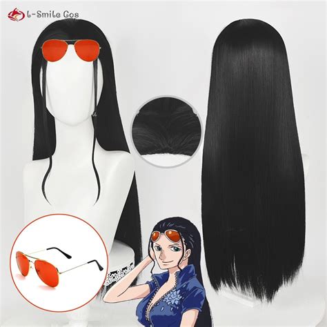 Misscoo Anime Nico Robin Cosplay Wig One Piece Nico Long Black Heat ...