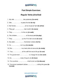 Past Simple Exercises Regular Verbs (d/ed/ied) - Grammar Wiz / past ...