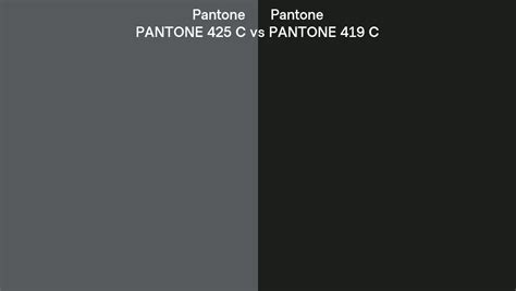 Pantone 425 C vs PANTONE 419 C side by side comparison