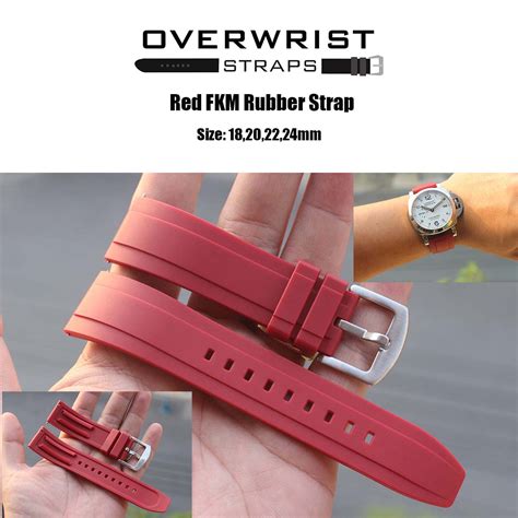 Red Fkm Rubber Strap Overwrist