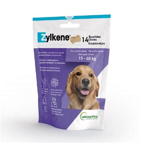 Zylkene Chew Pouch 450 mg pour chien de 15 à 60 kg 14 bouchées JungleVet