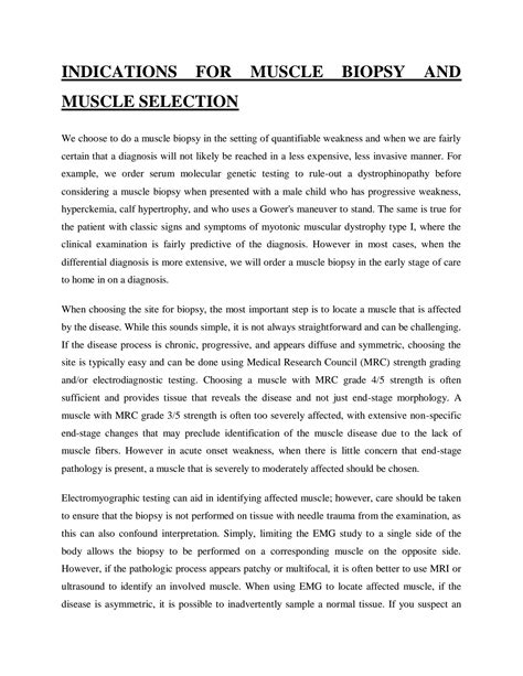 SOLUTION: Muscle biopsy and its types - Studypool