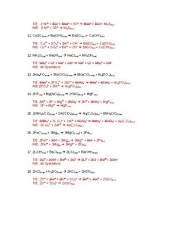 Net Ionic Equations Practice By Schrim S Chem Teachers Pay Teachers