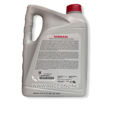 NISSAN KE90090042R Motor oil Nissan synthetic 5W-40 5 liter.
