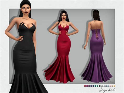 The Sims Resource Jezebel Dress Sims 4 Dresses Sims 4 Mods Clothes