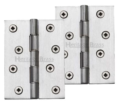 Heritage Brass 4 Inch Double Phosphor Washered Butt Hinges Satin Chrome Sold In Pairs