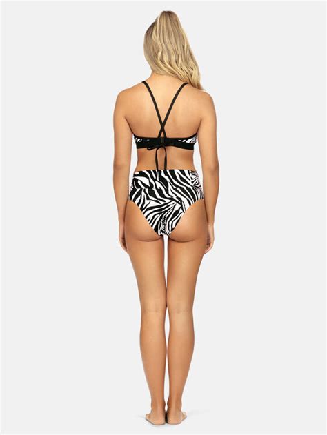 Miss Lou Dół od bikini Vicky Animal Print D ML041 P 107 Czarny Modivo pl