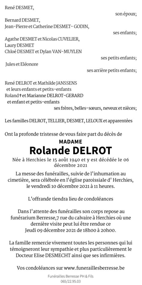 Madame Rolande Delrot Fun Railles Berresse