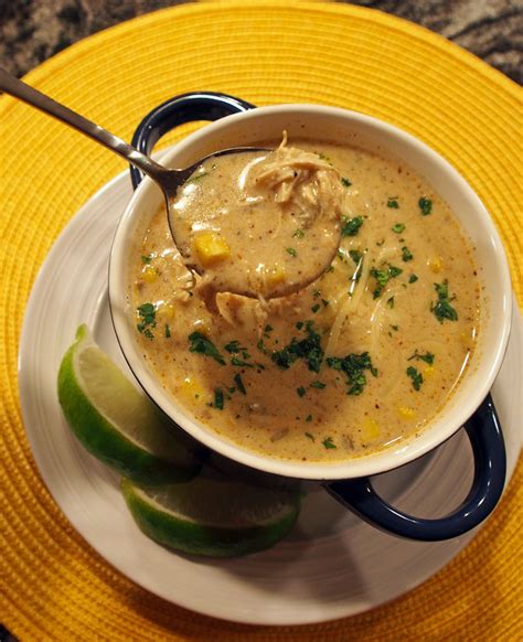 Slow Cooker Green Chili Chicken Enchilada Soup Gravel And Dine